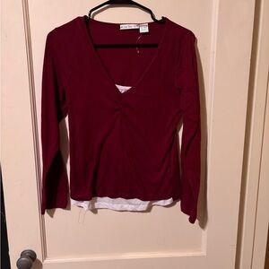 One Step Ahead Burgundy Long Sleeve Top